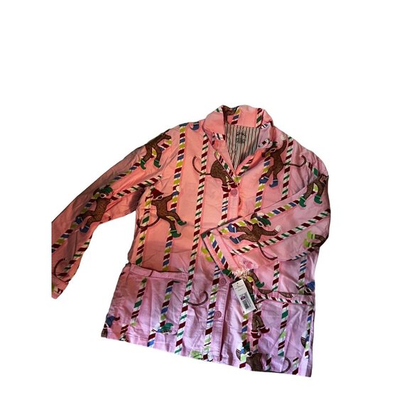 NWT Nick & Nora XXL Christmas Pole Bar Candy Cane Sock Monkey Pajama Set - Picture 6 of 8